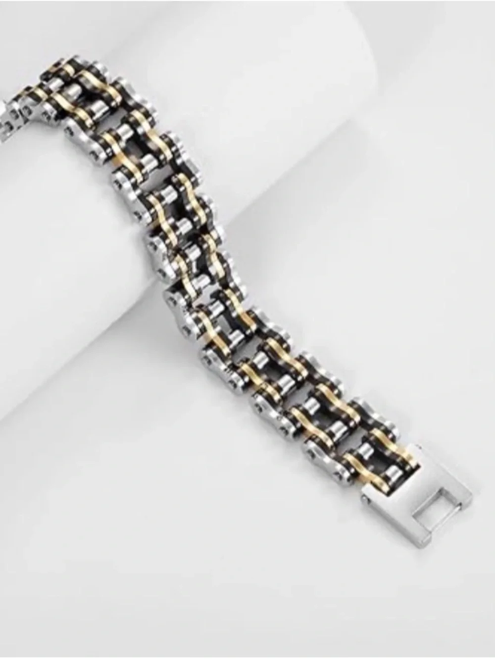 Men's Two-Tone Stainless Steel Bracelet - Silver & Gold